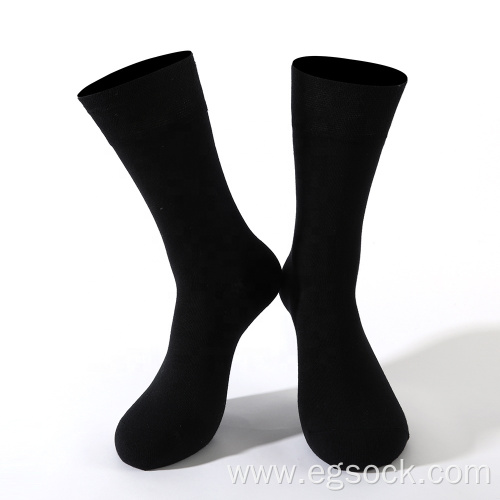 Eco-friendly blank soft bamboo crew black dress socks